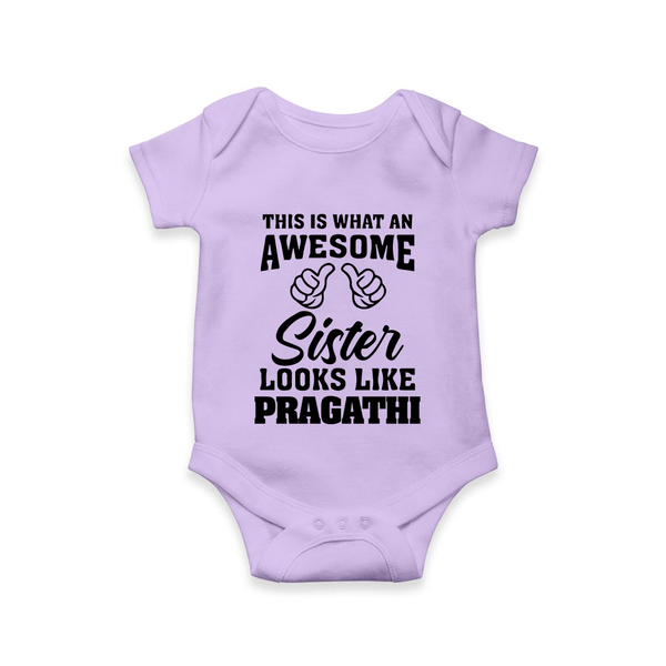 Brother and Sister Romper/Onesie | Soft Cotton Outfits for Siblings - LILAC - New Born (Chest 14")
