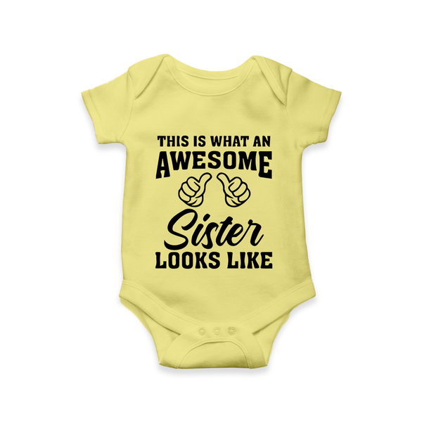 Brother and Sister Romper/Onesie | Soft Cotton Outfits for Siblings - PASTEL YELLOW - New Born (Chest 14")
