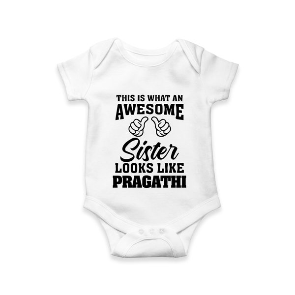 Brother and Sister Romper/Onesie | Soft Cotton Outfits for Siblings - WHITE - New Born (Chest 14")