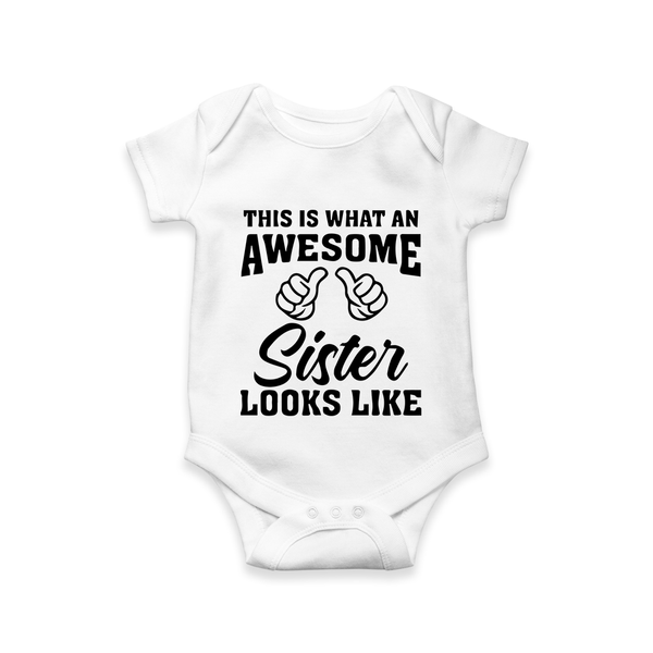 Brother and Sister Romper/Onesie | Soft Cotton Outfits for Siblings - WHITE - New Born (Chest 14")