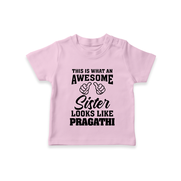 Brother and Sister T-Shirt | Soft Cotton Outfits for Siblings - BABY PINK - 0-5 Months Old (Chest 17")