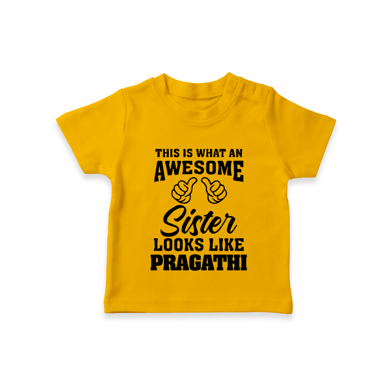 Brother and Sister T-Shirt | Soft Cotton Outfits for Siblings - CHROME YELLOW - 0-5 Months Old (Chest 17")