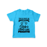 Brother and Sister T-Shirt | Soft Cotton Outfits for Siblings - SKY BLUE - 0-5 Months Old (Chest 17")