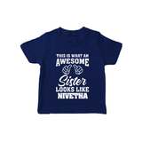 Brother and Sister T-Shirt | Soft Cotton Outfits for Siblings - NAVY BLUE - 0-5 Months Old (Chest 17")