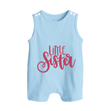 Personalized Brother Sister Romper Suit/ Sleeveless Romper | Ideal for Raksha Bandhan - BABY BLUE - 0 - 5 Months Old (Chest 18")