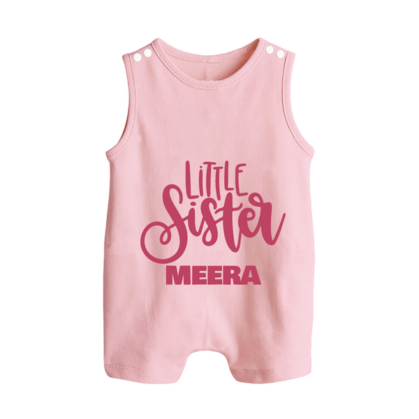 Little Sister Romper suit/sleeveless romper | Personalized Baby Romper suit/sleeveless romper for Your Little Princess - BABY PINK - 0 - 5 Months Old (Chest 18")