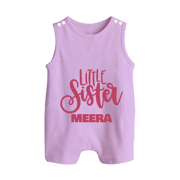 Little Sister Romper suit/sleeveless romper | Personalized Baby Romper suit/sleeveless romper for Your Little Princess - LILAC - 0 - 5 Months Old (Chest 18")
