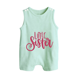 Personalized Brother Sister Romper Suit/ Sleeveless Romper | Ideal for Raksha Bandhan - MINT GREEN - 0 - 5 Months Old (Chest 18")