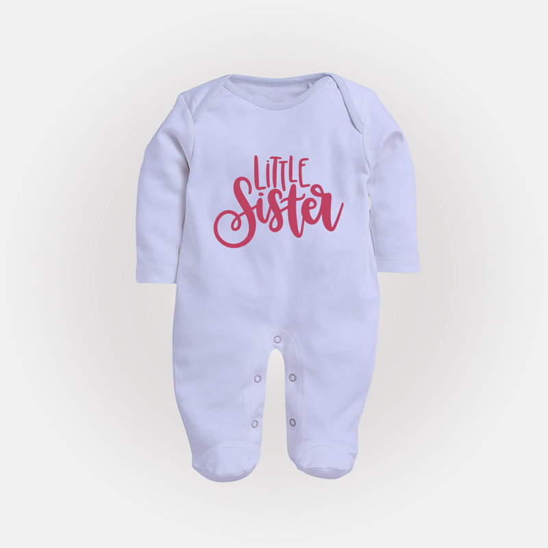 Personalized Brother Sister Sleep Suit/ Fullsleeve Bodysuit | Ideal for Raksha Bandhan - BABY BLUE - New Born (Chest 7.5")