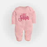 Personalized Brother Sister Sleep Suit/ Fullsleeve Bodysuit | Ideal for Raksha Bandhan - BABY PINK - New Born (Chest 7.5")