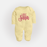 Personalized Brother Sister Sleep Suit/ Fullsleeve Bodysuit | Ideal for Raksha Bandhan - PASTEL YELLOW - New Born (Chest 7.5")