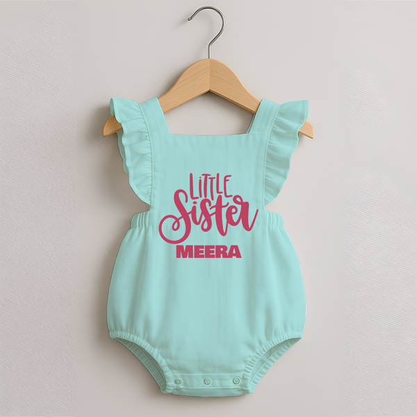 Little Sister Romper Frock | Personalized Romper Frock for Your Little Princess - MINT GREEN - 0 - 3 Months Old (Chest 19")