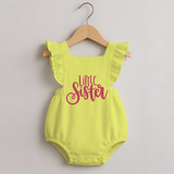 Personalized Brother Sister Romper Frock | Ideal for Raksha Bandhan - PASTEL YELLOW - 0 - 3 Months Old (Chest 19")