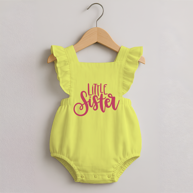 Personalized Brother Sister Romper Frock | Ideal for Raksha Bandhan - PASTEL YELLOW - 0 - 3 Months Old (Chest 19")