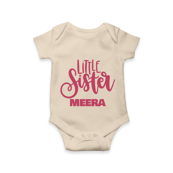 Little Sister Romper/onesie | Personalized Baby Romper/onesie for Your Little Princess - IVORY - New Born (Chest 14")