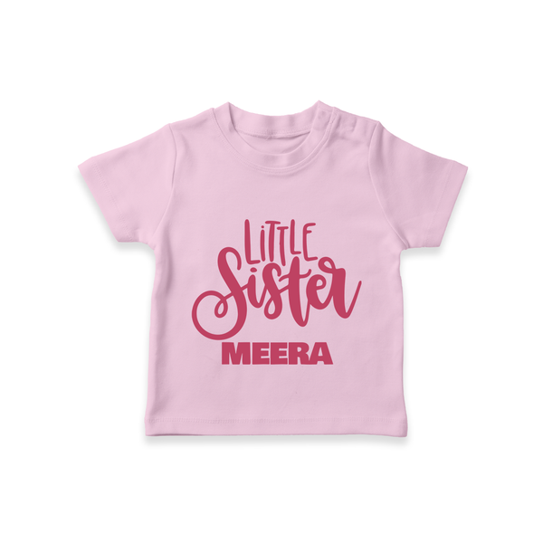 Little Sister T-shirt | Personalized Baby T-shirt for Your Little Princess - BABY PINK - 0-5 Months Old (Chest 17")
