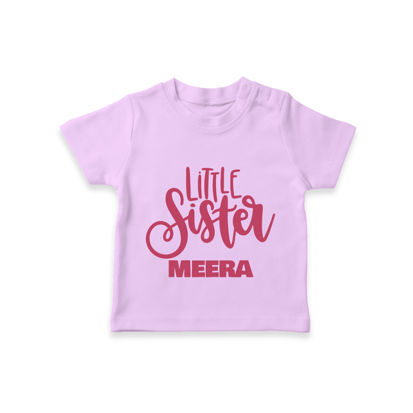 Little Sister T-shirt | Personalized Baby T-shirt for Your Little Princess - LILAC - 0-5 Months Old (Chest 17")