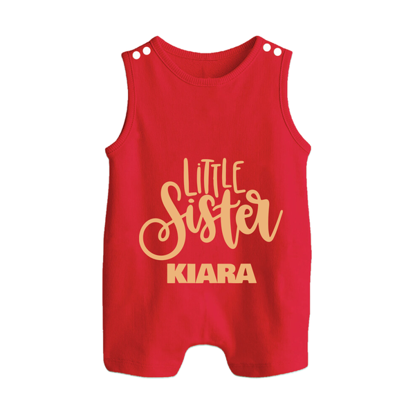 Little Sister Romper suit/sleeveless romper | Personalized Baby Romper suit/sleeveless romper for Your Little Princess - RED - 0 - 5 Months Old (Chest 18")