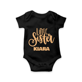 Little Sister Romper/onesie | Personalized Baby Romper/onesie for Your Little Princess - BLACK - New Born (Chest 14")
