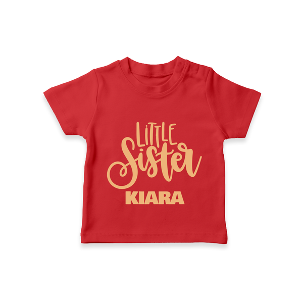 Little Sister T-shirt | Personalized Baby T-shirt for Your Little Princess - RED - 0-5 Months Old (Chest 17")