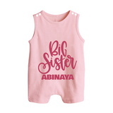 Big Sister Romper suit/sleeveless romper | Custom Baby Romper suit/sleeveless romper for Your Big Sister - BABY PINK - 0 - 5 Months Old (Chest 18")