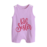 Adorable Brother Sister Romper Suit/ Sleeveless Romper | Customizable with Baby Names - LILAC - 0 - 5 Months Old (Chest 18")
