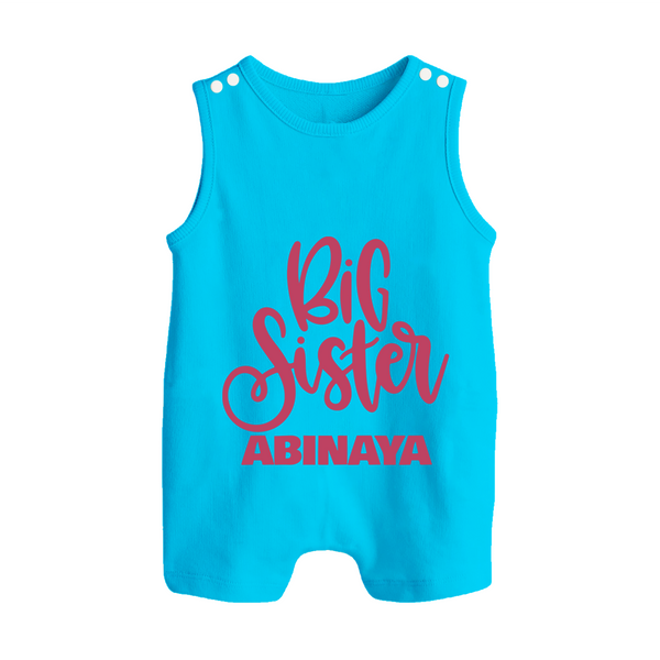 Big Sister Romper suit/sleeveless romper | Custom Baby Romper suit/sleeveless romper for Your Big Sister - SKY BLUE - 0 - 5 Months Old (Chest 18")