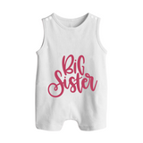 Adorable Brother Sister Romper Suit/ Sleeveless Romper | Customizable with Baby Names - WHITE - 0 - 5 Months Old (Chest 18")