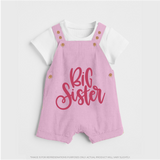 Adorable Brother Sister Dungaree Set | Customizable with Baby Names - BABY PINK - 0 - 5 Months Old (Chest 18")