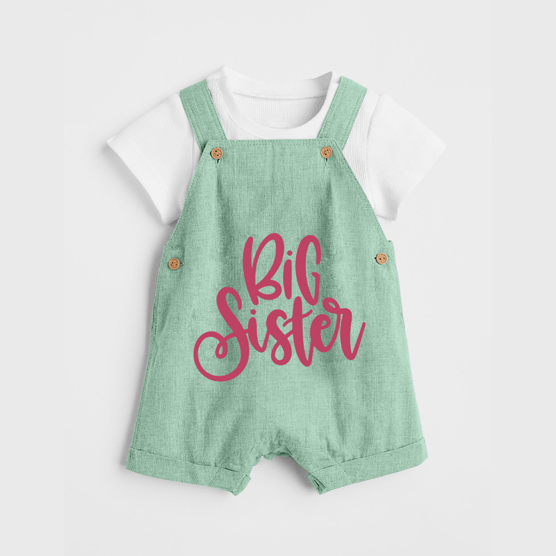Adorable Brother Sister Dungaree Set | Customizable with Baby Names - MINT GREEN - 0 - 5 Months Old (Chest 18")