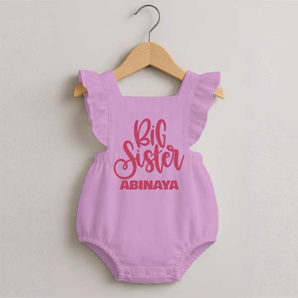 Big Sister Romper Frock | Custom Romper Frock for Your Big Sister - BABY PINK - 0 - 3 Months Old (Chest 19")