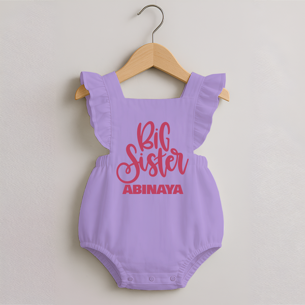 Big Sister Romper Frock | Custom Romper Frock for Your Big Sister - LILAC - 0 - 3 Months Old (Chest 19")