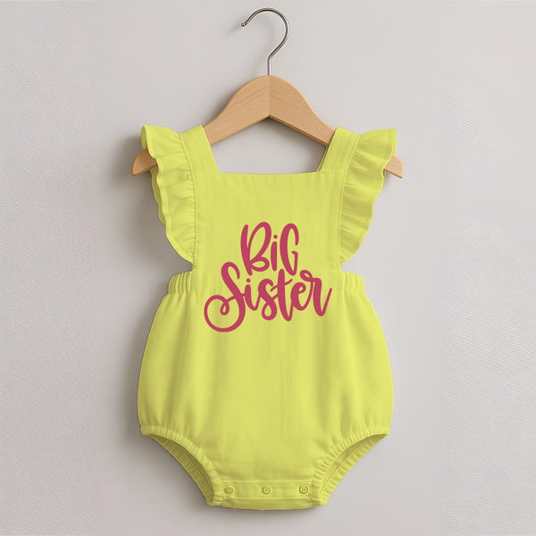 Adorable Brother Sister Romper Frock | Customizable with Baby Names - PASTEL YELLOW - 0 - 3 Months Old (Chest 19")