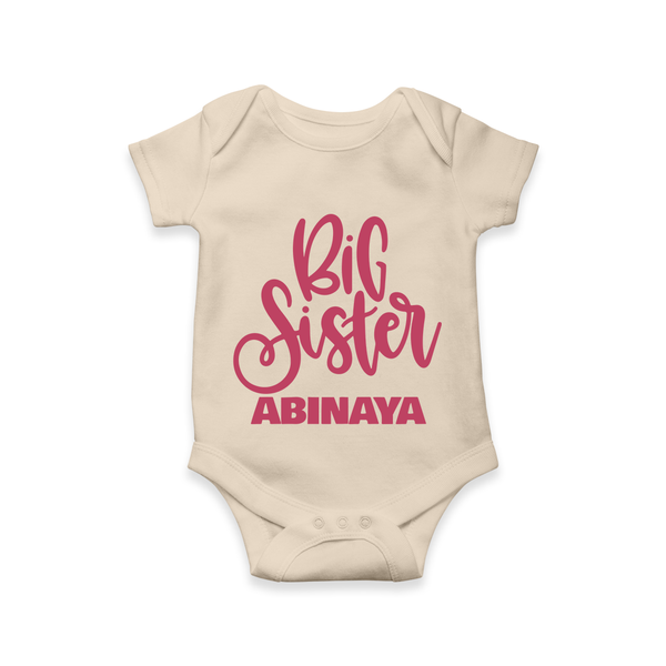 Big Sister Romper/onesie | Custom Baby Romper/onesie for Your Big Sister - IVORY - New Born (Chest 14")
