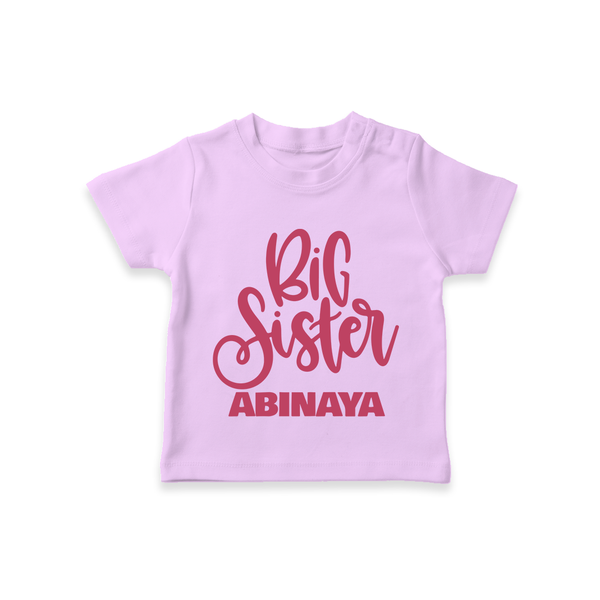Big Sister T-shirt | Custom Baby T-shirt for Your Big Sister - LILAC - 0-5 Months Old (Chest 17")