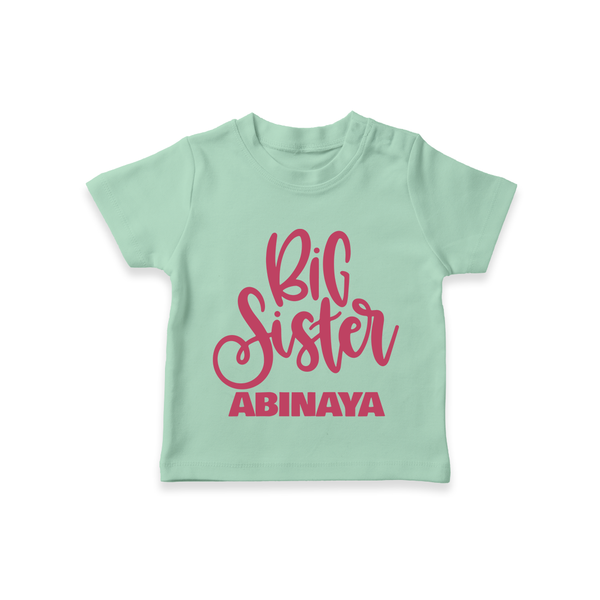 Big Sister T-shirt | Custom Baby T-shirt for Your Big Sister - MINT GREEN - 0-5 Months Old (Chest 17")