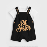 Adorable Brother Sister Dungaree Set | Customizable with Baby Names - BLACK - 0 - 5 Months Old (Chest 18")