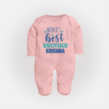 Brother Sister Cotton Sleep Suit/ Fullsleeve Bodysuit | Ideal for Sibling Bond Moments - BABY PINK - New Born (Chest 7.5")
