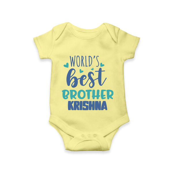 Brother Sister Cotton Romper/Onesie | Ideal for Sibling Bond Moments - PASTEL YELLOW - New Born (Chest 14")