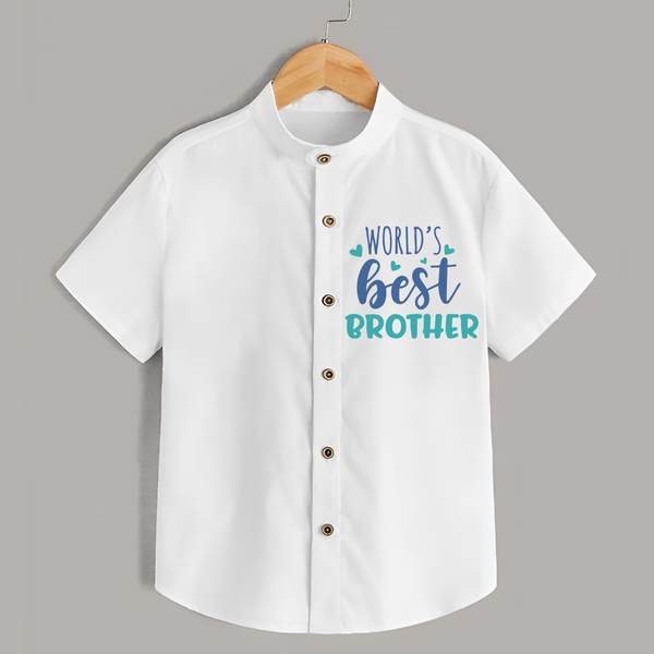 Brother Sister Cotton Shirt | Ideal for Sibling Bond Moments - WHITE - 0 - 6 Months Old (Chest 23")