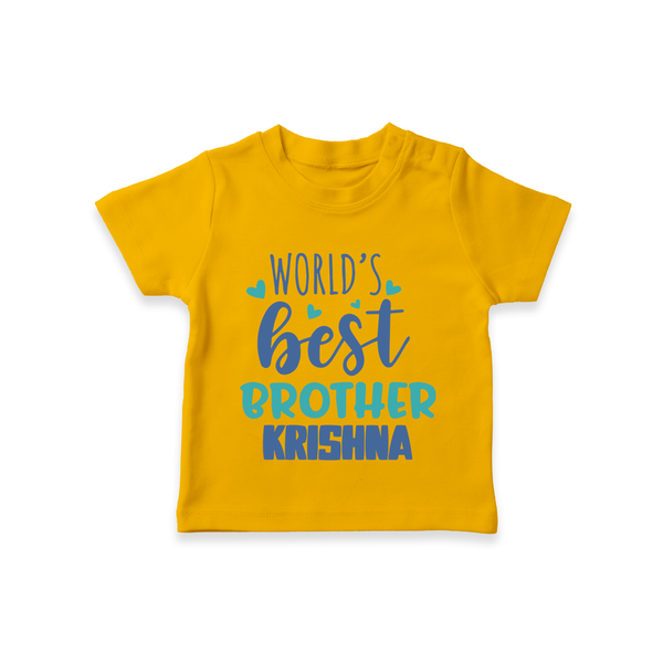 Brother Sister Cotton T-Shirt | Ideal for Sibling Bond Moments - CHROME YELLOW - 0-5 Months Old (Chest 17")