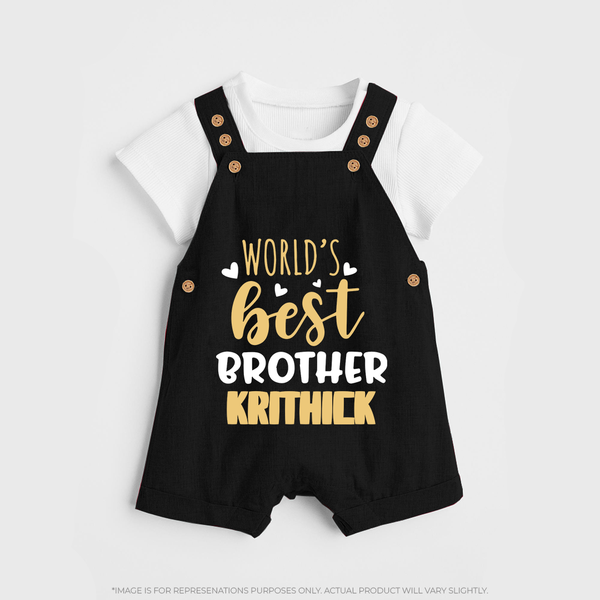 Brother Sister Cotton Dungaree Set | Ideal for Sibling Bond Moments - BLACK - 0 - 5 Months Old (Chest 18")