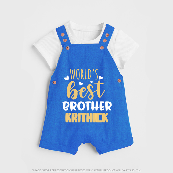 Brother Sister Cotton Dungaree Set | Ideal for Sibling Bond Moments - COBALT BLUE - 0 - 5 Months Old (Chest 18")