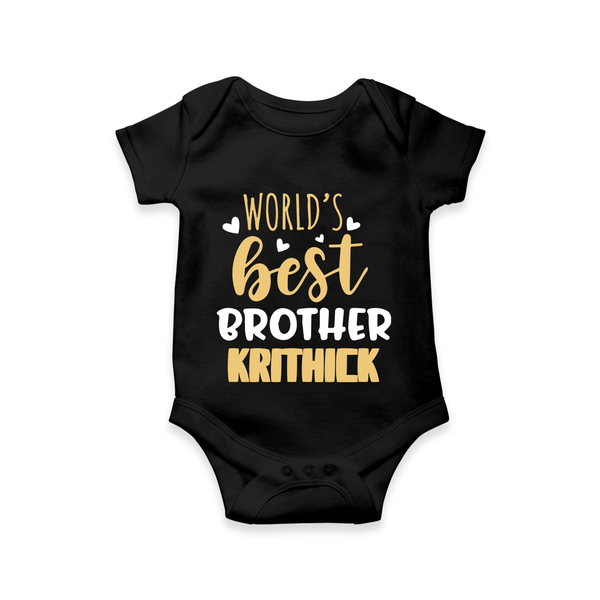 Brother Sister Cotton Romper/Onesie | Ideal for Sibling Bond Moments - BLACK - New Born (Chest 14")
