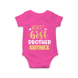 Brother Sister Cotton Romper/Onesie | Ideal for Sibling Bond Moments - HOT PINK - New Born (Chest 14")