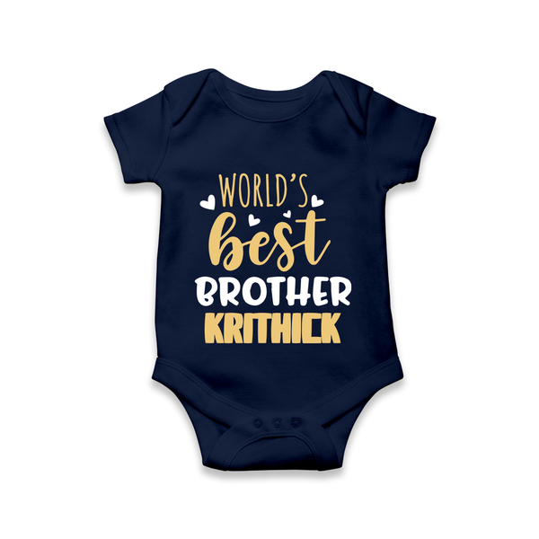 Brother Sister Cotton Romper/Onesie | Ideal for Sibling Bond Moments - NAVY BLUE - New Born (Chest 14")