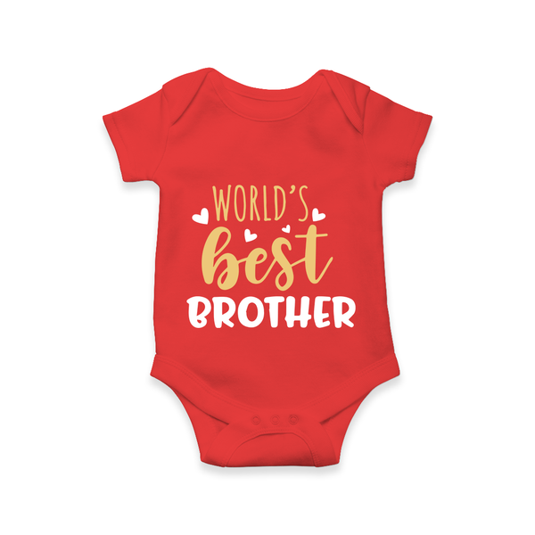 Brother Sister Cotton Romper/Onesie | Ideal for Sibling Bond Moments - RED - New Born (Chest 14")