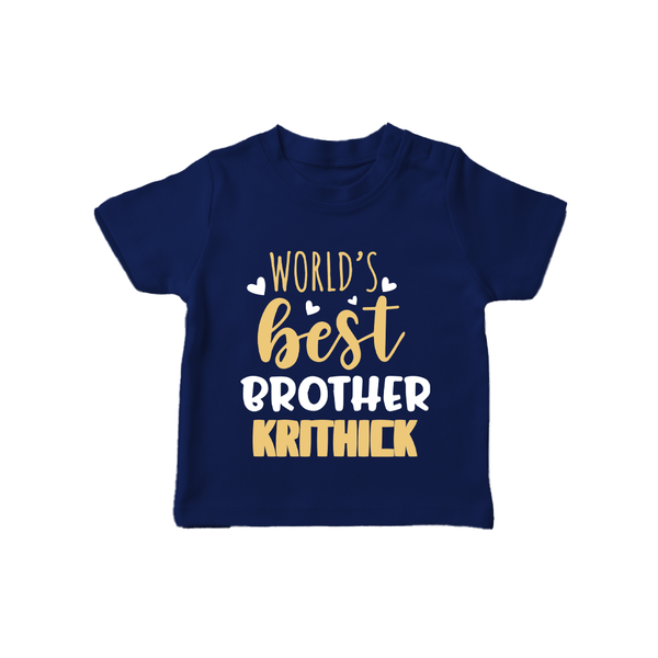 Brother Sister Cotton T-Shirt | Ideal for Sibling Bond Moments - NAVY BLUE - 0-5 Months Old (Chest 17")