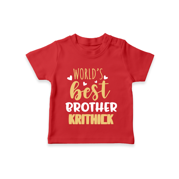 Brother Sister Cotton T-Shirt | Ideal for Sibling Bond Moments - RED - 0-5 Months Old (Chest 17")