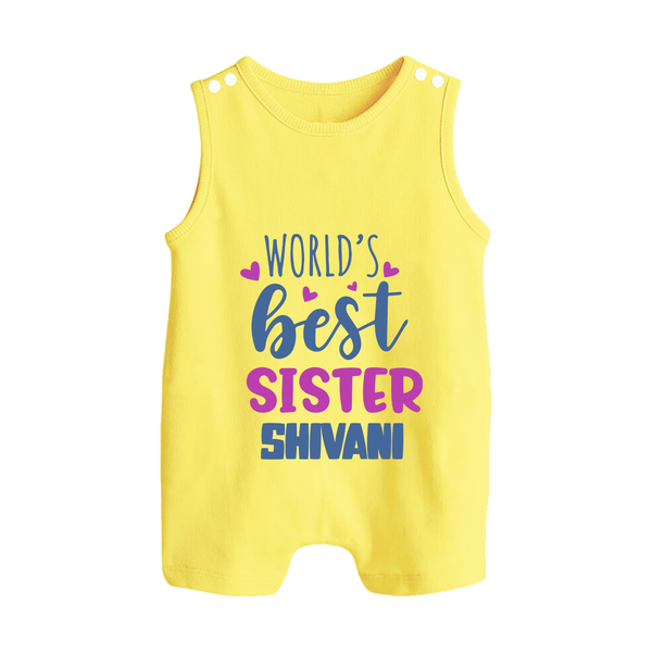 Sibling Love Romper Suit/ Sleeveless Romper | Cute Brother Sister Matching Wear - PASTEL YELLOW - 0 - 5 Months Old (Chest 18")